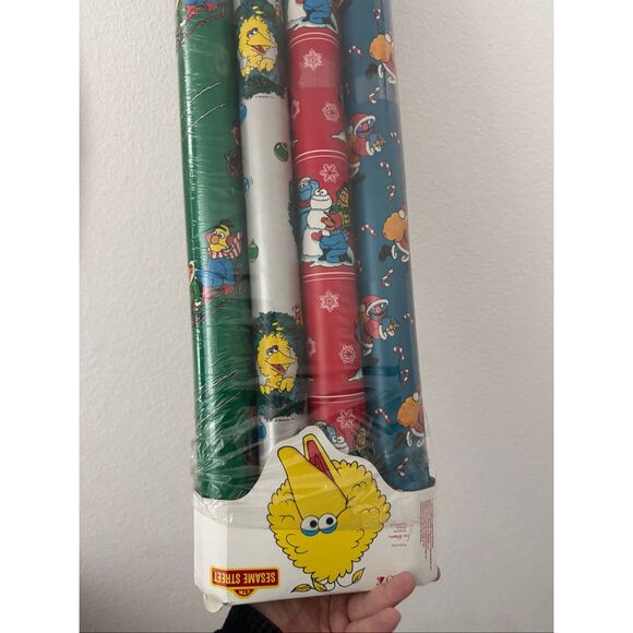 Vintage Sesame Street 1988 Christmas holiday wrapping paper - NEW - Picture 5 of 6